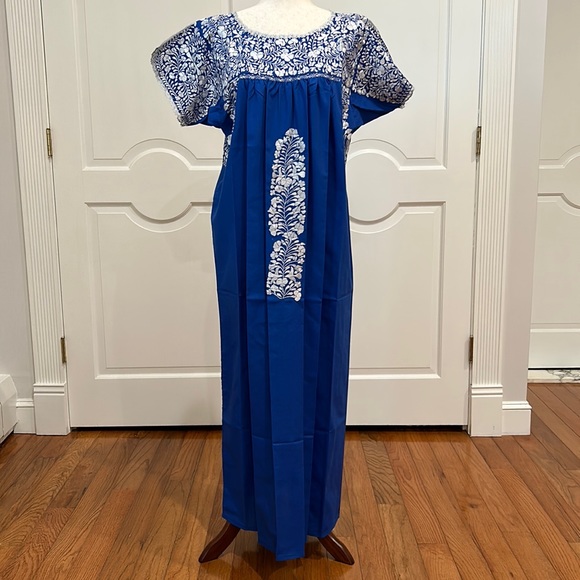 New.  Handmade Dresses & Skirts - San Antonino Maxi Dress, Oaxaca Mexican dress. hand Embroidered. Silk Th…